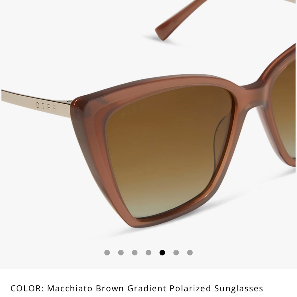 Diff Becky2 sunglasses Light neatral brown/grey Sunglasses with Black Case - Picture 8 of 8